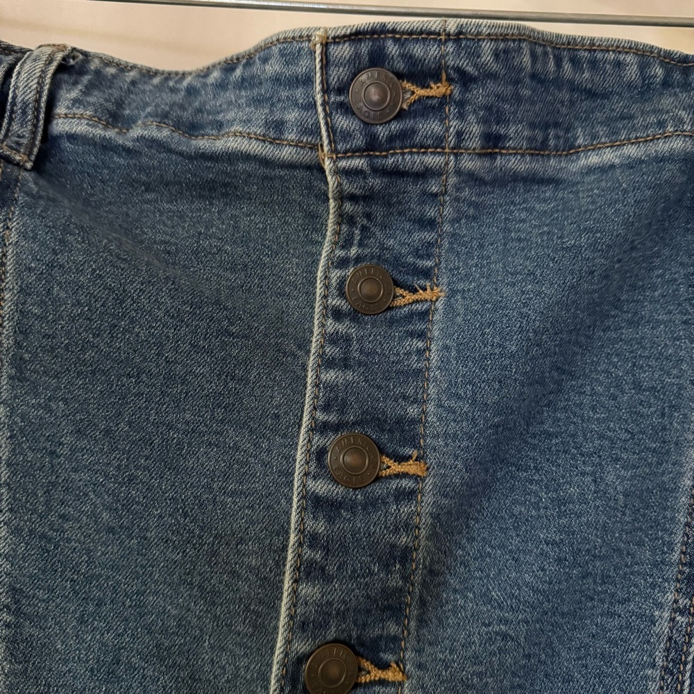 AMERICAN EAGLE OUTFITTERS Denim Strapless Tube Midi Dress Size 14 - Picture 6 of 11